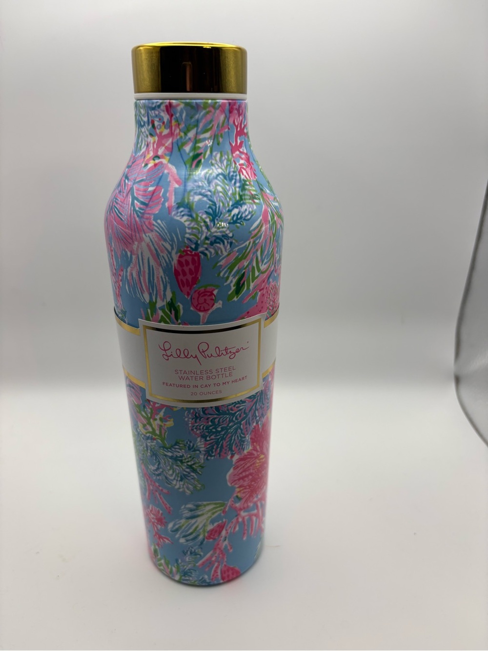 Lilly Pulitzer Blue & Pink Floral Stainless Steel Water Bottle